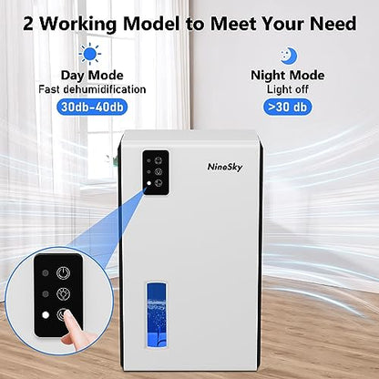NineSky Dehumidifier for Home, 85 OZ Water Tank, (800 sq.ft) Dehumidifiers for Bathroom