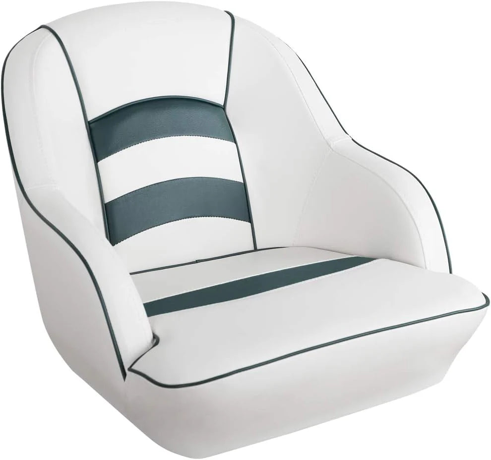 Bucket Pontoon Boat Seat (White/Blue)
