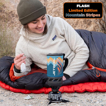 Flash Camping and Backpacking Stove System, Portable Propane/Isobutane Burner with Cooking Cup for Outdoor Trips and Hiking