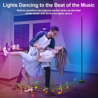 MIORTIOR LED Corner Floor Lamp – 2 Pack Smart RGB Lighting