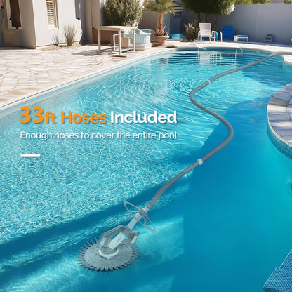 VINGLI Pool Vacuum Cleaner Automatic Sweeper Swimming Pool Creepy Crawler Vacuum with 33FT Hoses (Navy Blue&White)