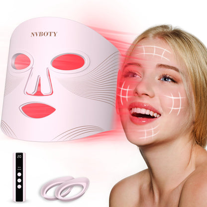 NVBOTY Red Light Therapy Mask – 4 Modes, 400 LEDs, Rechargeable