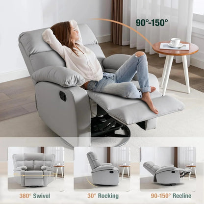 Small Swivel Rocker Recliner Chair for Compact Spaces