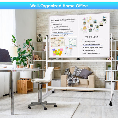 MAXTEK Rolling Whiteboard 48x36 Double-Sided Magnetic Board