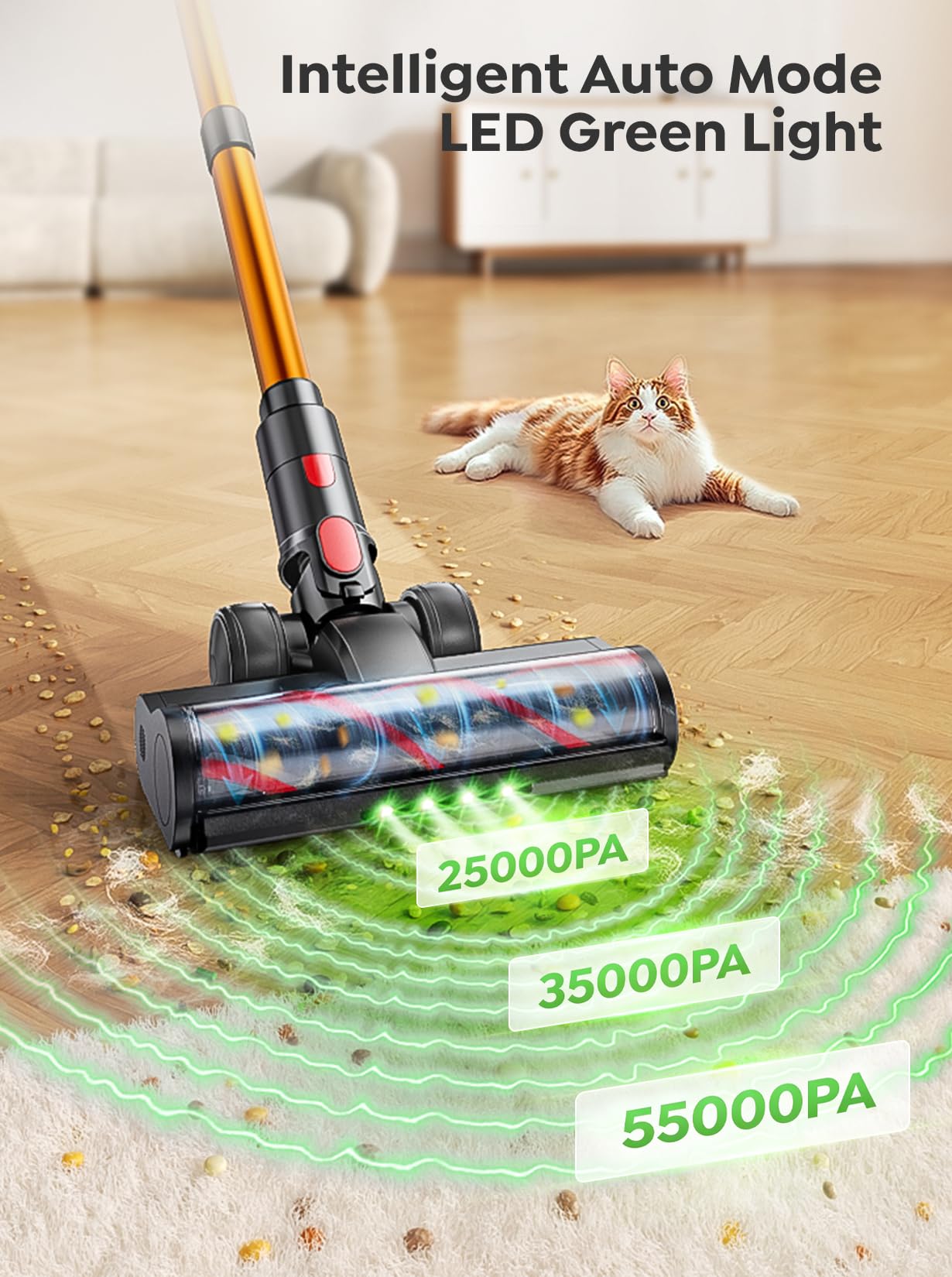 INTETURE Cordless Vacuum Cleaner 650W, 70Mins Runtime