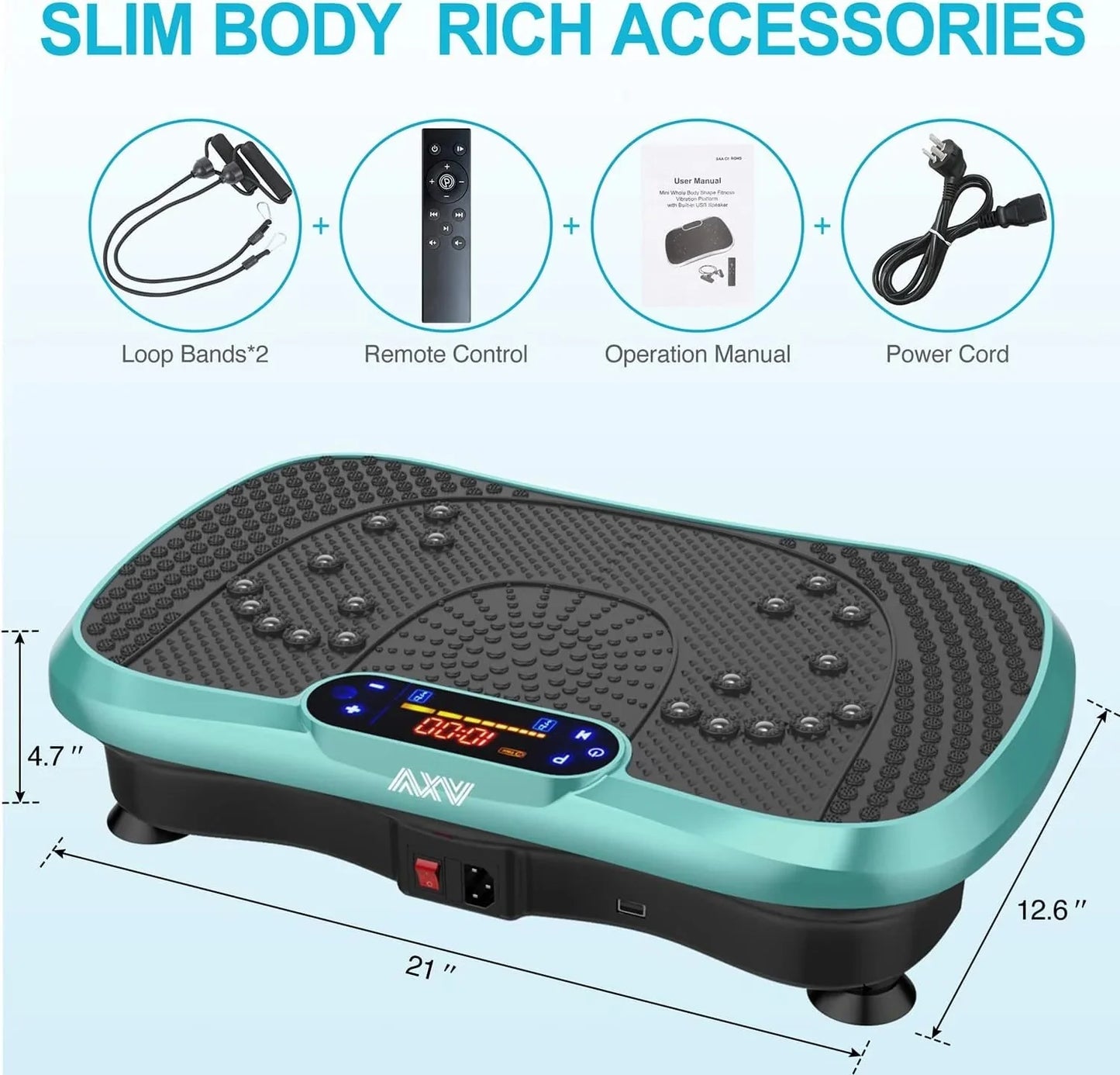 Vibration Plate Fitness Platform Exercise Machine Vibrating Lymphatic Drainage Shaking Full Body Shaker Workout Vibrate Stand Shake Board Sport Gym for Weight Loss Fat Burner for Women Men