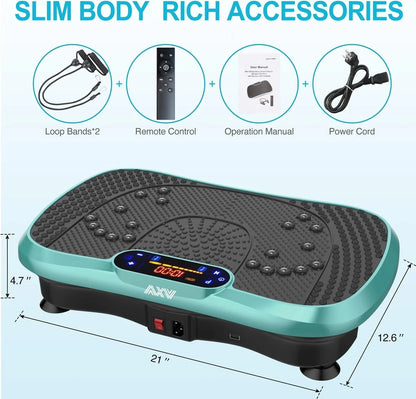 Vibration Plate Fitness Platform Exercise Machine Vibrating Lymphatic Drainage Shaking Full Body Shaker Workout Vibrate Stand Shake Board Sport Gym for Weight Loss Fat Burner for Women Men