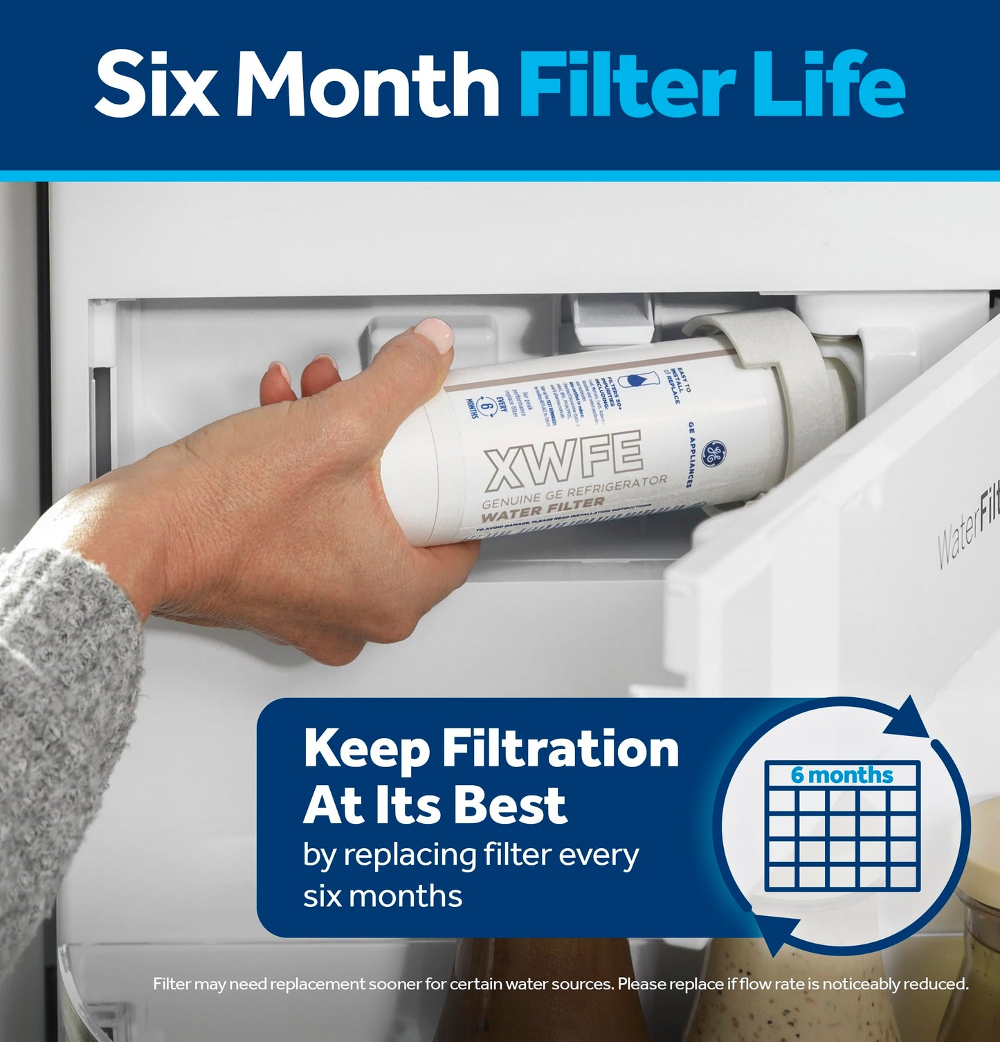 GE XWFE Refrigerator Water Filter - Lead & Impurities Reduction