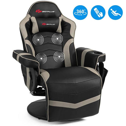 Pu Leather Massage Gaming Chair Ergonomic High Back Racing Style Gaming Recliner With Adjustable Backrest Amp Footrest Cup Holder Side Pouch - Comfortable And Ergonomic Design