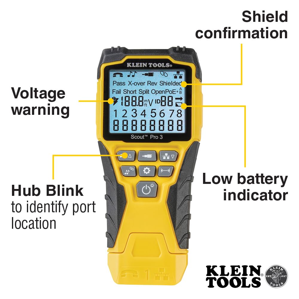KLEIN TOOLS VDV501-851 Cable Tester Kit for Ethernet and Coax