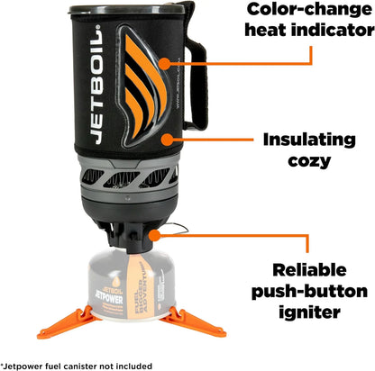 Flash Camping and Backpacking Stove System, Portable Propane/Isobutane Burner with Cooking Cup for Outdoor Trips and Hiking