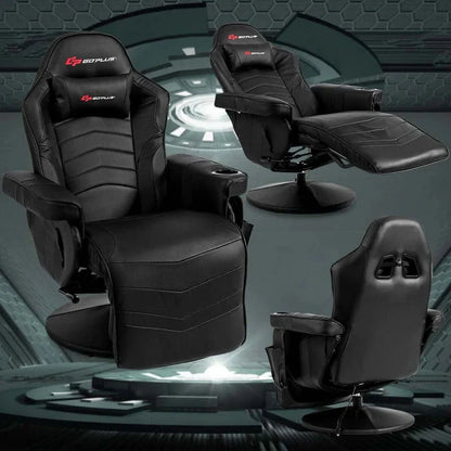 Pu Leather Massage Gaming Chair Ergonomic High Back Racing Style Gaming Recliner With Adjustable Backrest Amp Footrest Cup Holder Side Pouch - Comfortable And Ergonomic Design