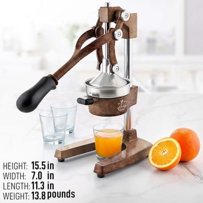 Zulay Kitchen Cast Iron Orange Juice Squeezer Heavy Duty, Easy to Clean, Professional Citrus Juicer Durable Stainless Steel Lemon Squeezer Sturdy Manual Citrus Press & Orange Squeezer (Copper): Home & Kitchen