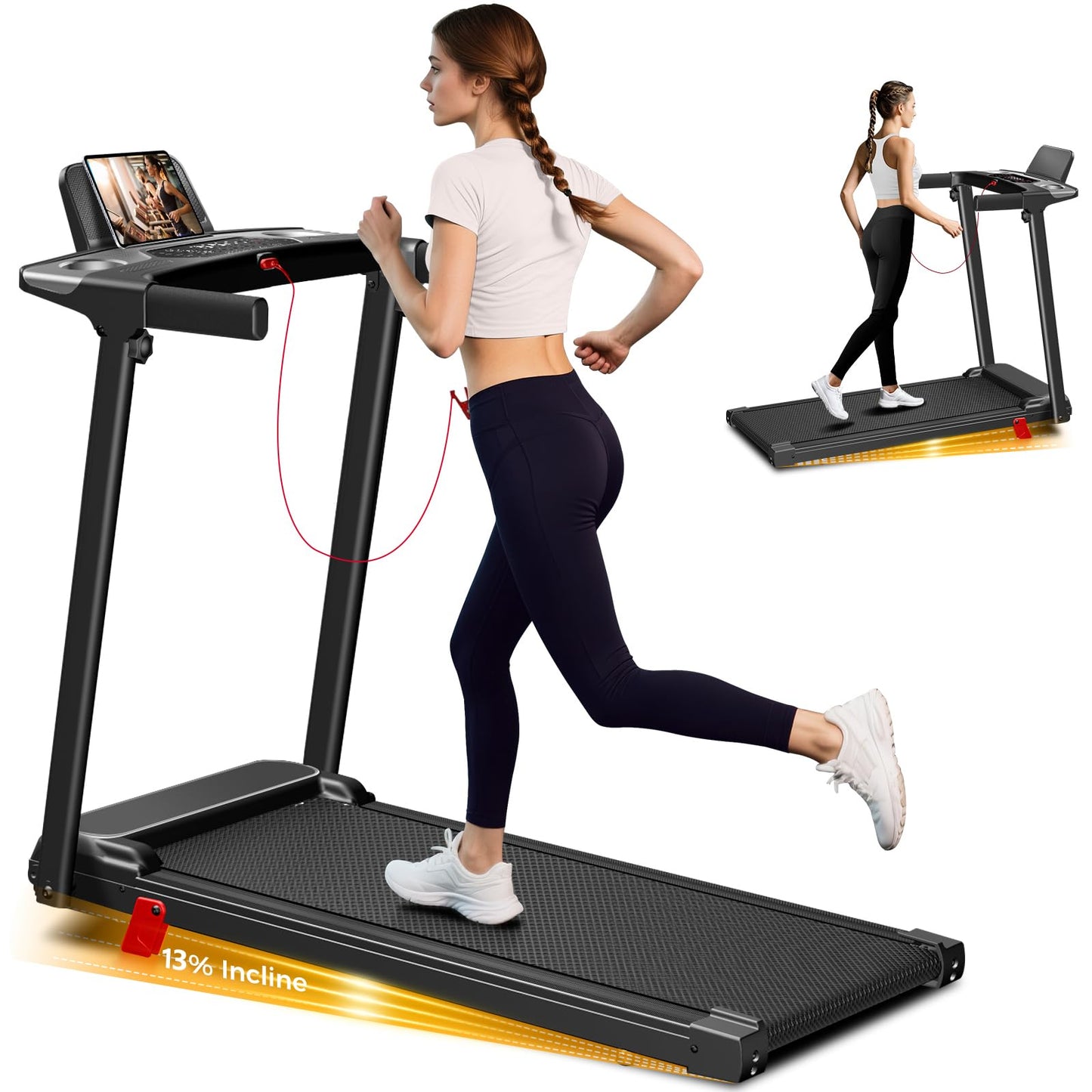 FUTUREGLIDE Portable Treadmill with Incline - 3-in-1 Walking Pad