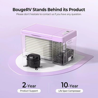BougeRV 12 Volt Refrigerator 12V Car Fridge 23 Quart Portable Freezer Compressor Cooler 12/24V DC 110~240 Volt AC for Truck Van RV Camper SUV Travel Camping Road Trips Tailgating -7℉~50℉