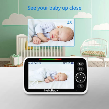 HELLOBABY Upgrade Baby Monitor - 30-Hour Battery, 2 Cameras, Night Vision