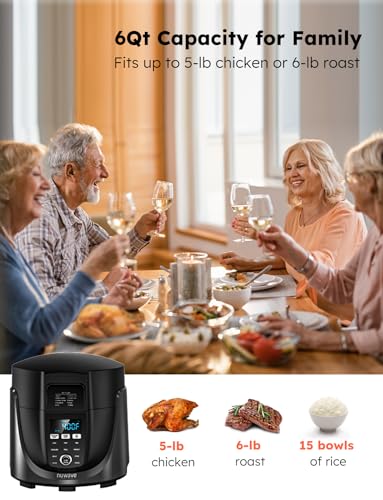 Nuwave Duet Air Fryer and Electric Pressure Cooker Combo with 2 Switchable Lids, 300 FoolProof One Touch Presets, Crisp&Tender Tech, 6QT Heavy duty Stainless Steel Pot, 15 Safety Features : Home & Kitchen