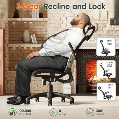 GABRYLLY Ergonomic High Back Office Chair with Headrest