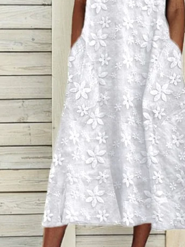 Linen Plain Cotton And Linen Dress
