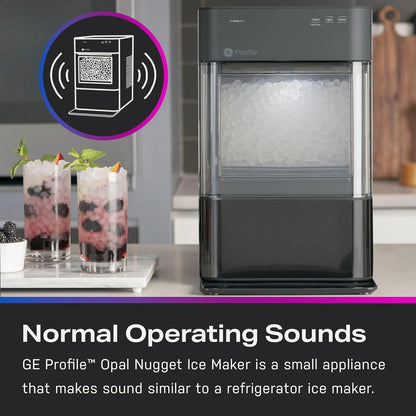 Countertop Nugget Ice Maker with Side Tank | Ice Machine with WiFi Connectivity | Smart Home Kitchen Essentials | Stainless Steel