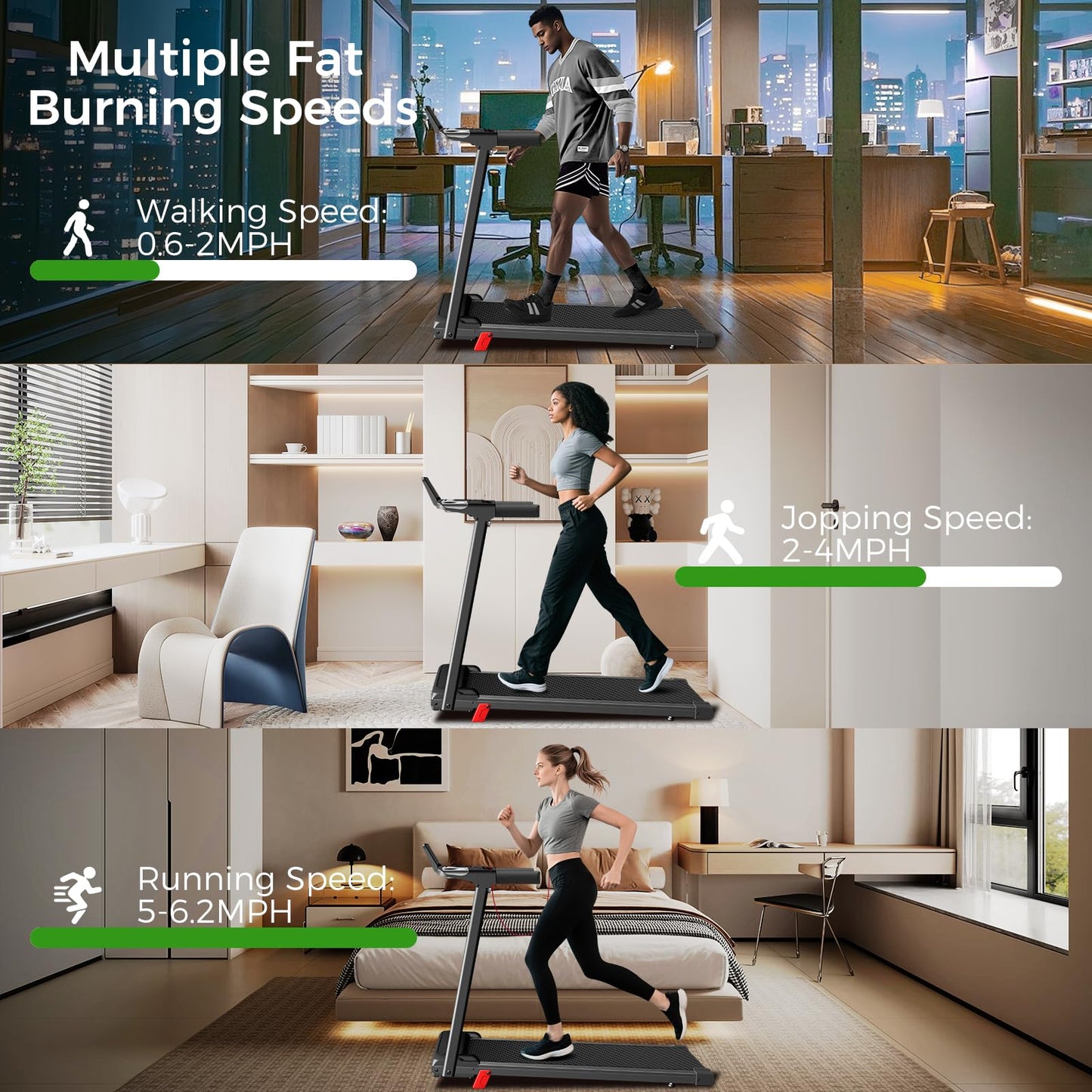 FUTUREGLIDE Portable Treadmill with Incline - 3-in-1 Walking Pad