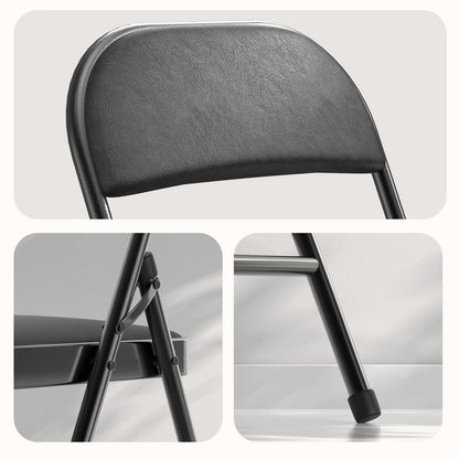 NAZHURA 4 Pack Folding Chairs with Padded Cushion