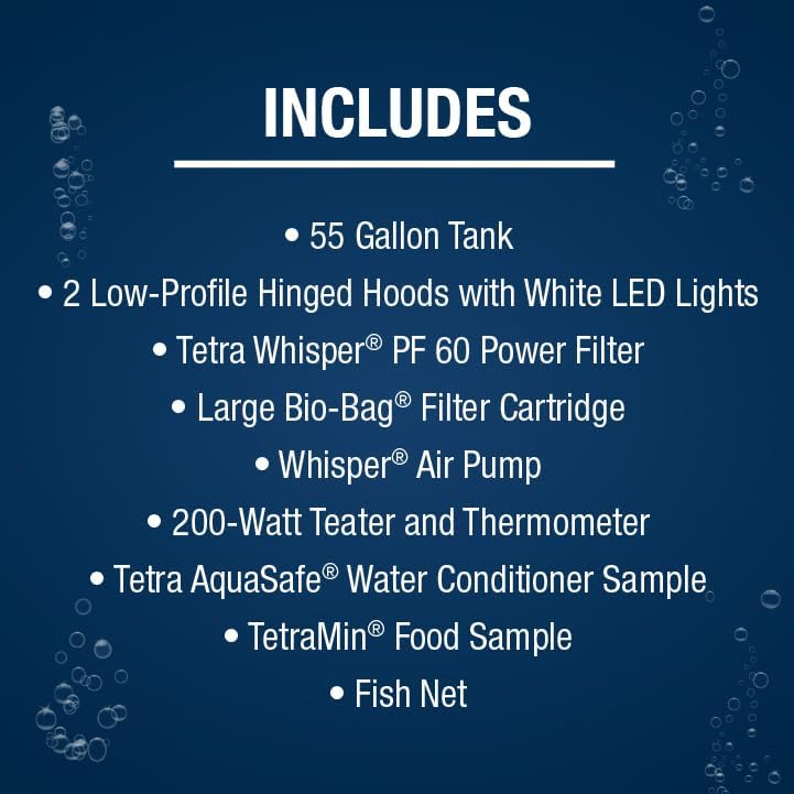 Complete LED Aquarium 55 Gallons, Includes LED Lighting, Filtration, Heater and Accessories