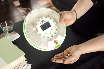 e-Pill Voice - Locked Automatic Pill Dispenser - Reminds with a Friendly Voice