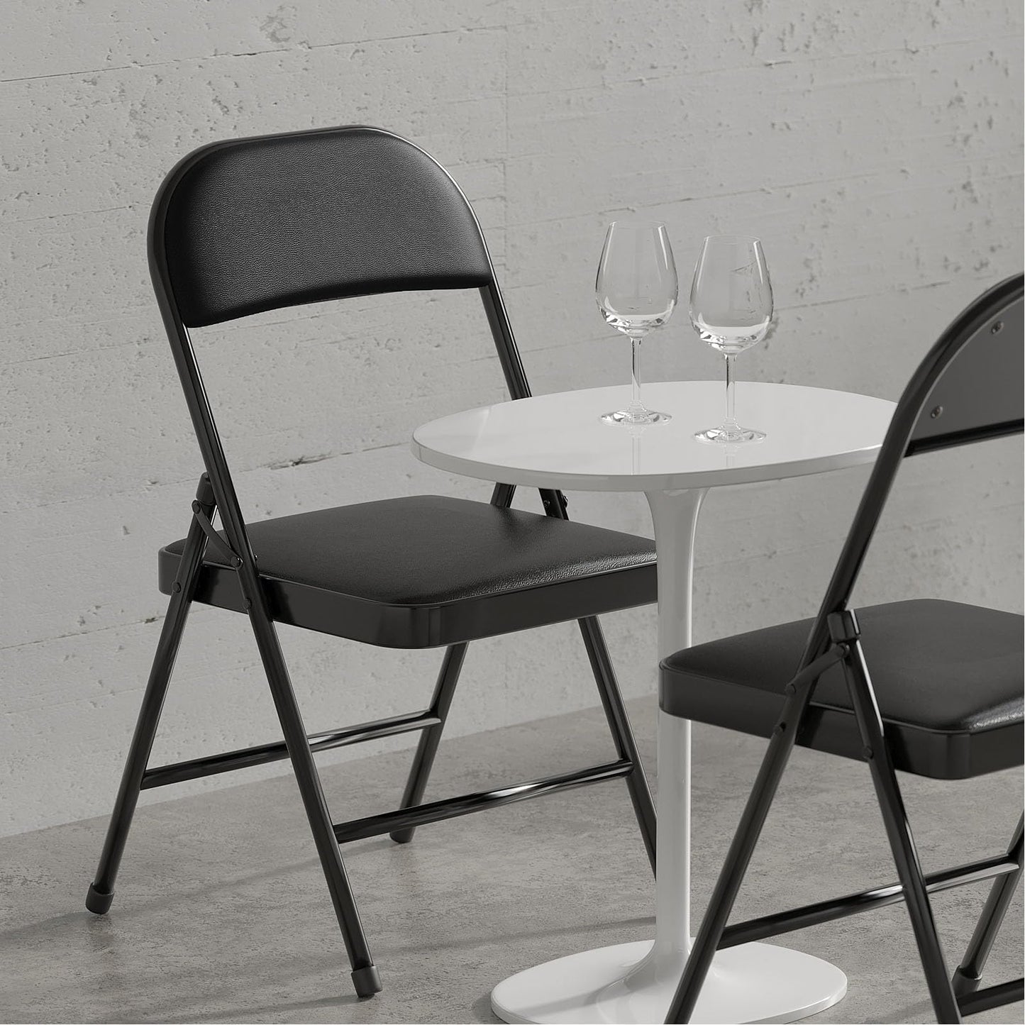 NAZHURA 4 Pack Folding Chairs with Padded Cushion