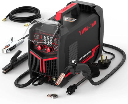 YESWELDER 135Amp MIG Welder,110V Flux Core Welder Flux Core MIG/Lift TIG/Stick 3-in-1 Large LED Digital Display Welding Machine IGBT Inverter Welder FLUX-135PRO