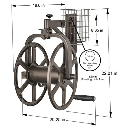 LIBERTY GARDEN 712 Single Arm Multi-Directional Garden Hose Reel