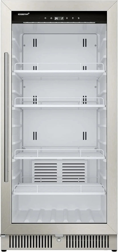 EdgeStar VBM101 22" Wide 10.1 Cu. Ft. Commercial Beverage Merchandiser – Stainless Steel, Temp Alarm, Reversible Door