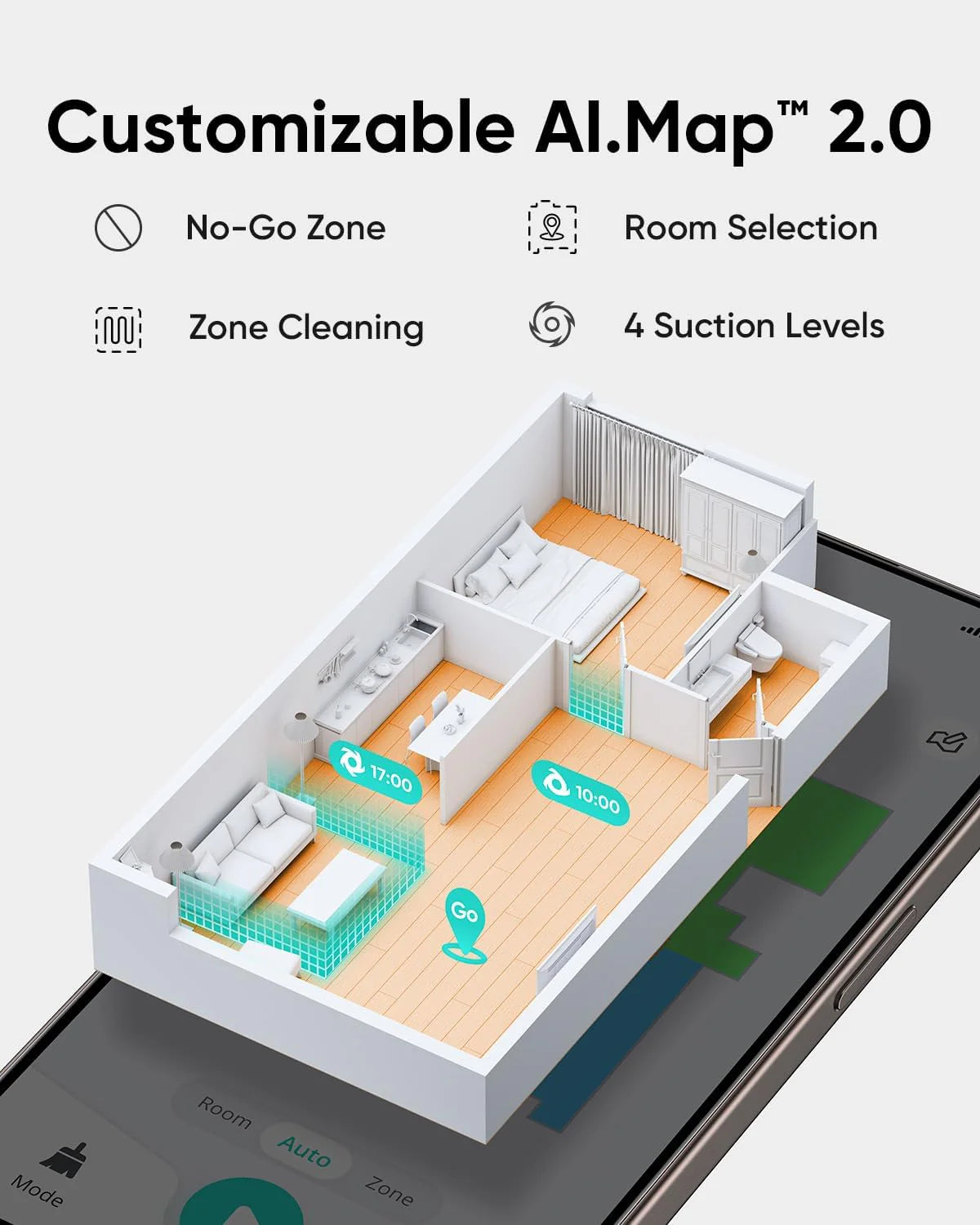 Robot Vacuum, Ultra Strong 5,000 Pa Suction, iPath Laser Navigation, for Deep Floor Cleaning, Ideal for Hair, Hard Floors