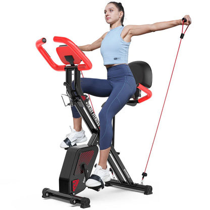 Pooboo 3 In 1 Foldable Exercise Bike Indoor Cycling Bike Workout 300Lb