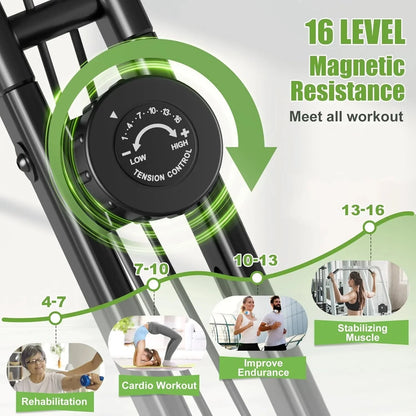 Caromix Folding Exercise Bike, 4 in 1 Stationary Bike 16-Level Magnetic Resistance Cycling Bicycle Upright Indoor Cycling Bike for Home Workout 330LB Capacity sgtnighsdesigns