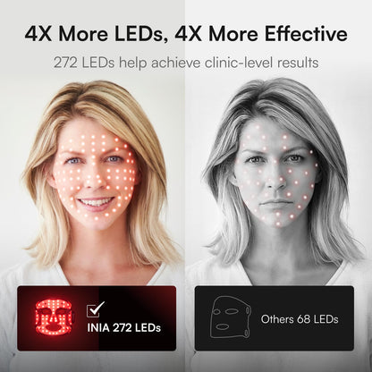 INIA Red Light Therapy Mask - Rechargeable LED Face Therapy