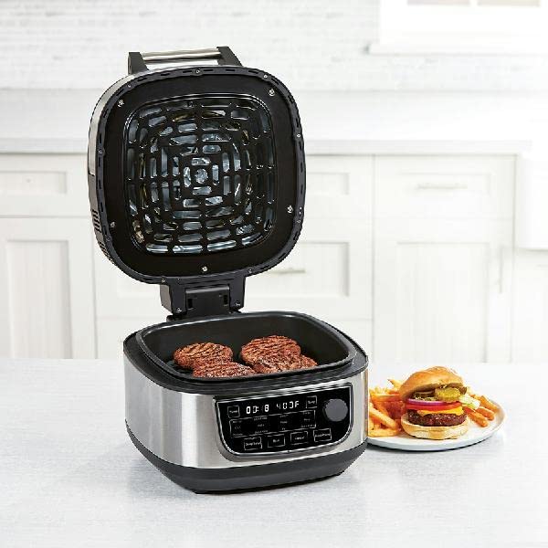 PowerXL Grill Air Fryer Combo Plus 6 QT 12 in 1 Indoor Slow Cooker, Roast, Bake, 1550 Watts, Stainless Steel Finish : Home & Kitchen