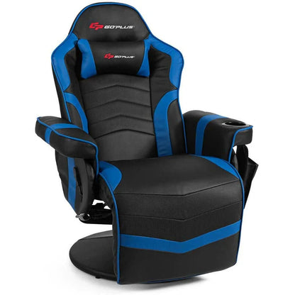 Pu Leather Massage Gaming Chair Ergonomic High Back Racing Style Gaming Recliner With Adjustable Backrest Amp Footrest Cup Holder Side Pouch - Comfortable And Ergonomic Design