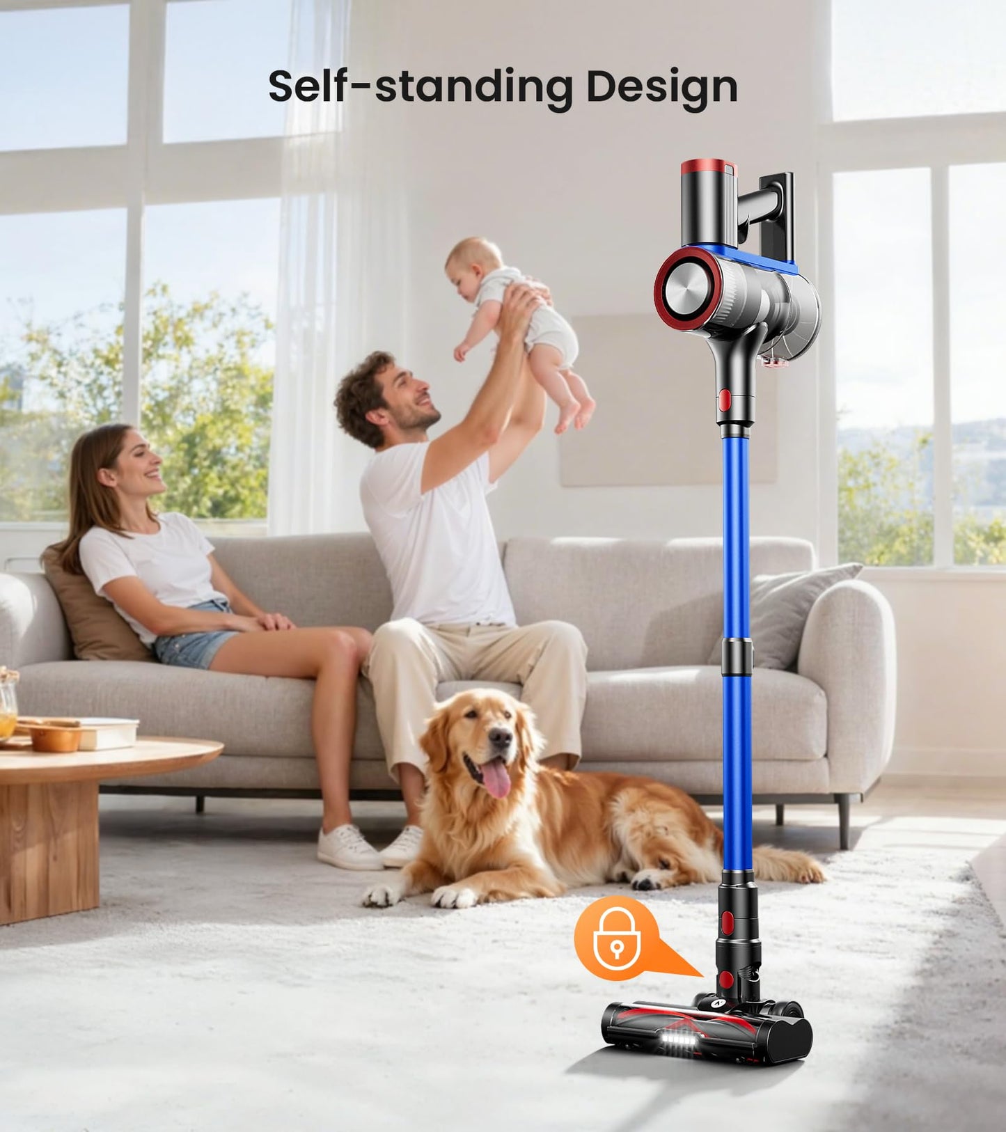 NADALY Cordless Vacuum Cleaner 550W 65Min Lightweight 8-in-1