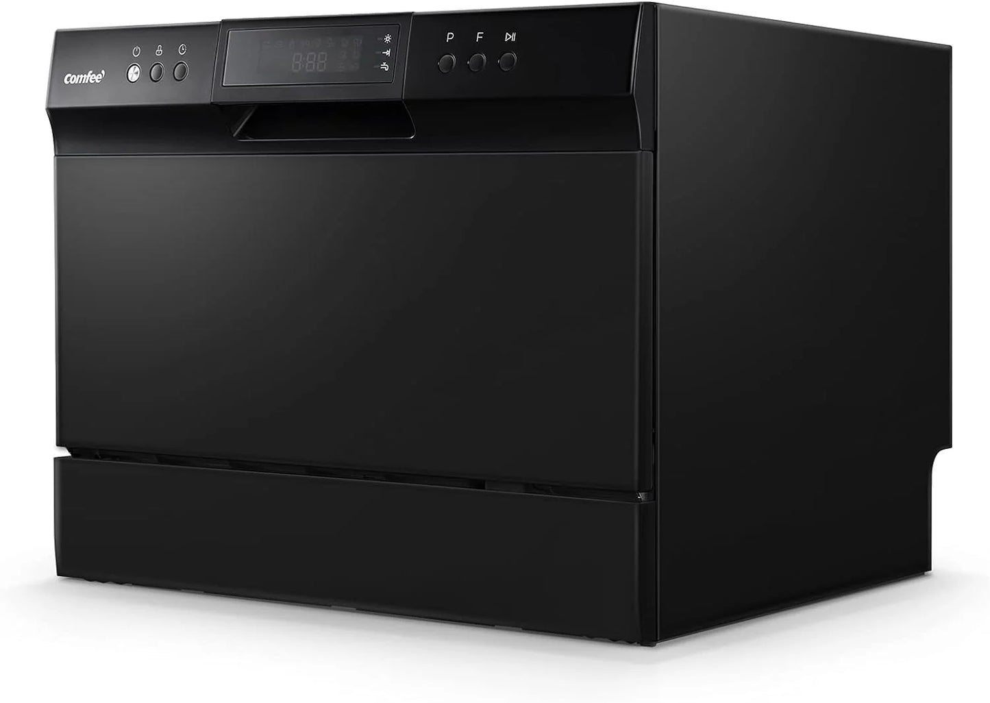 Countertop Dishwasher, Energy Star Portable Dishwasher, 6 Place Settings & 8 Washing Programs, Speed, Baby-Care, ECO& Glass, Dish Washer for Dorm, RV& Apartment, Black