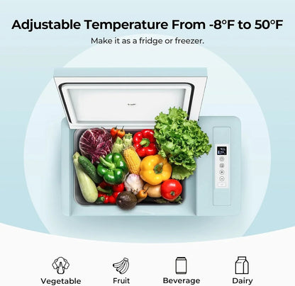 BougeRV 12 Volt Refrigerator 12V Car Fridge 23 Quart Portable Freezer Compressor Cooler 12/24V DC 110~240 Volt AC for Truck Van RV Camper SUV Travel Camping Road Trips Tailgating -7℉~50℉