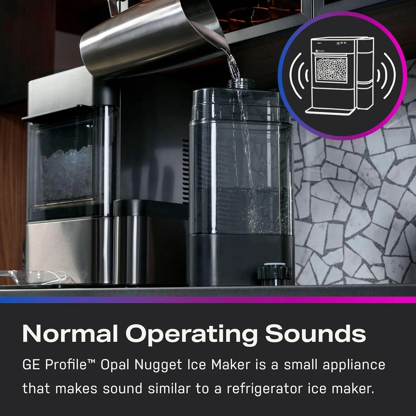 Countertop Nugget Ice Maker with Side Tank | Ice Machine with WiFi Connectivity | Smart Home Kitchen Essentials | Stainless Steel