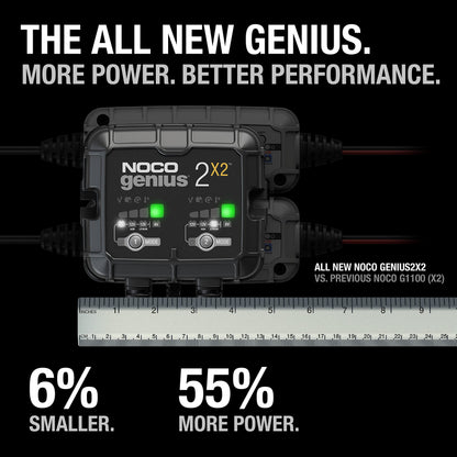 NOCO GENIUS2X2 Smart Battery Charger 6V/12V 2A/Bank