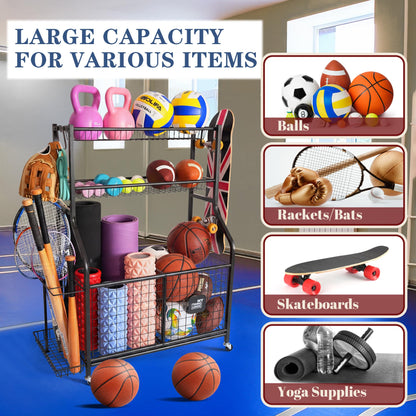 MYTHINGLOGIC Garage Ball Storage Organizer for Sports Equipment