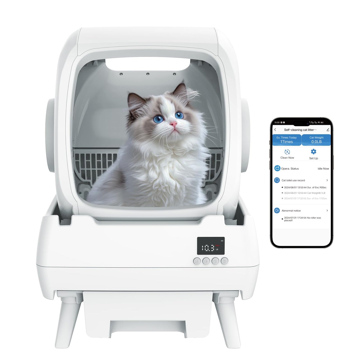 FRCFRC Automatic Cat Litter Box - Self-Cleaning, App Control