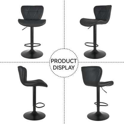 NALUPATIO Modern Bar Stools Set of 2 - Adjustable Faux Leather