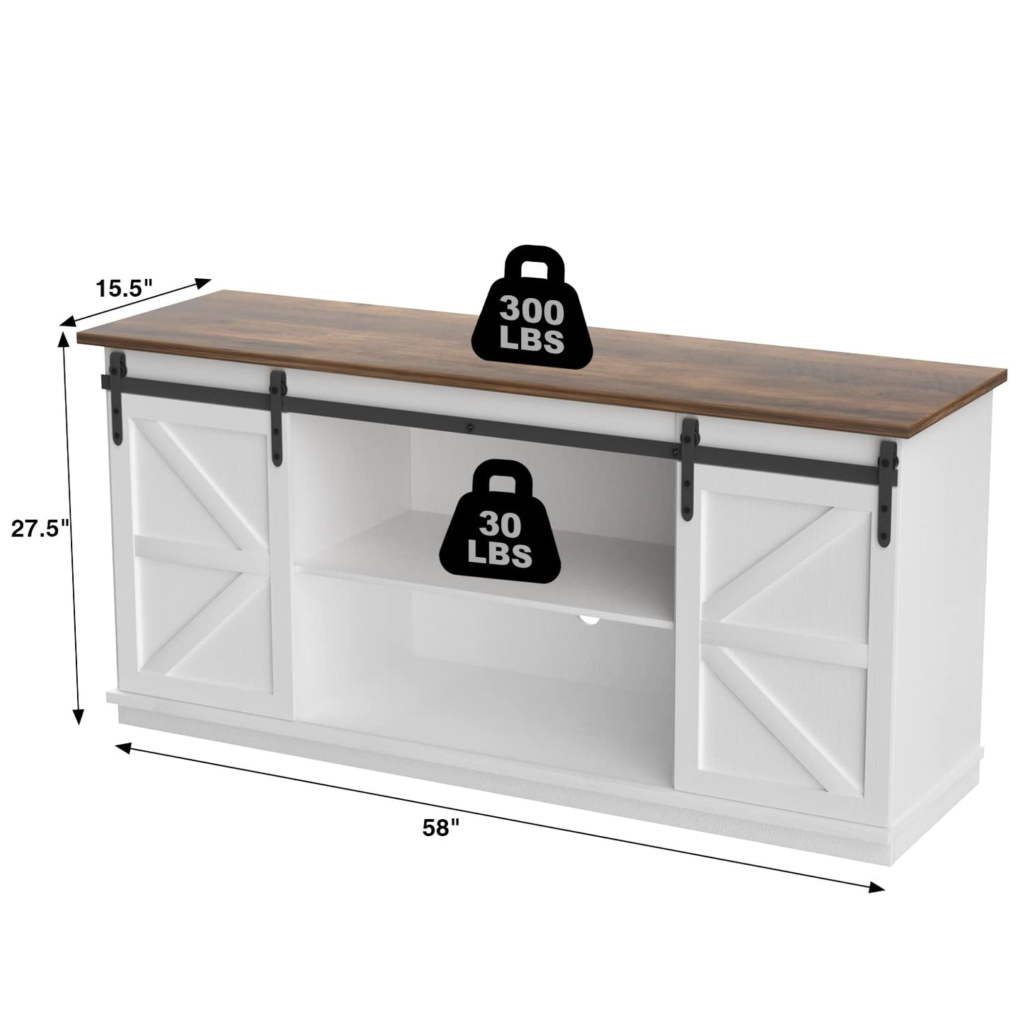 JUMMICO TV Stand for 65 Inch TV with Storage Cabinets