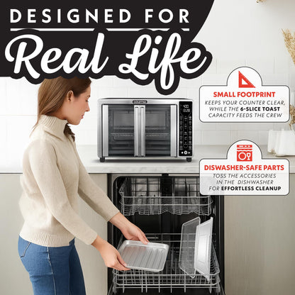 GOURMIA French Door Air Fryer - 25Qt Convection Oven, 17 Presets