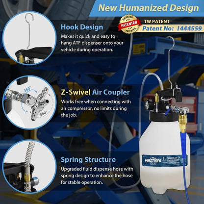 Patented 10L Automatic Transmission Fluid Pump ATF Refill System Dispenser Extractor with 21 Pcs ATF Filler Adapters&Refilling Funnel + Drainer and Refill Kit