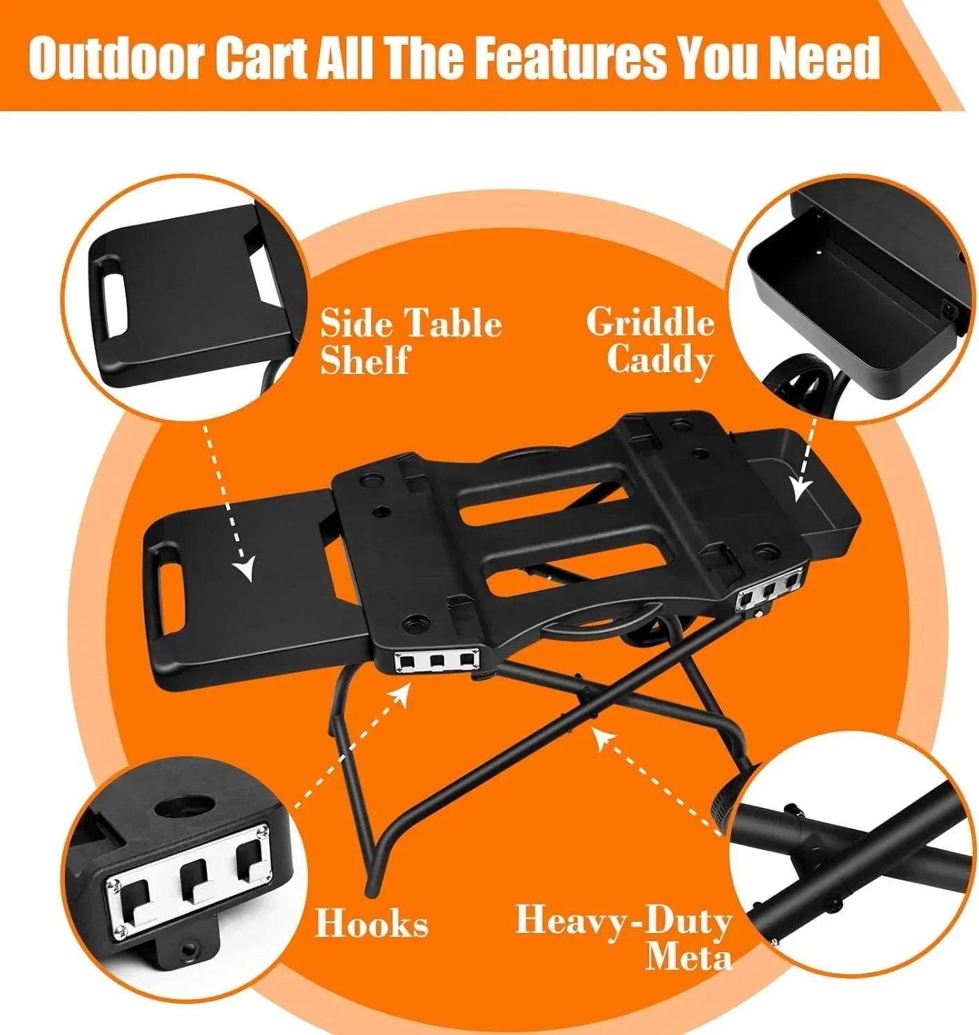 Collapsible Grill Stand for Ninja Woodfire Grill, Traeger, Pit Boss, and 22" Blackstone Griddle